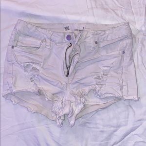 White Ripped Shorts